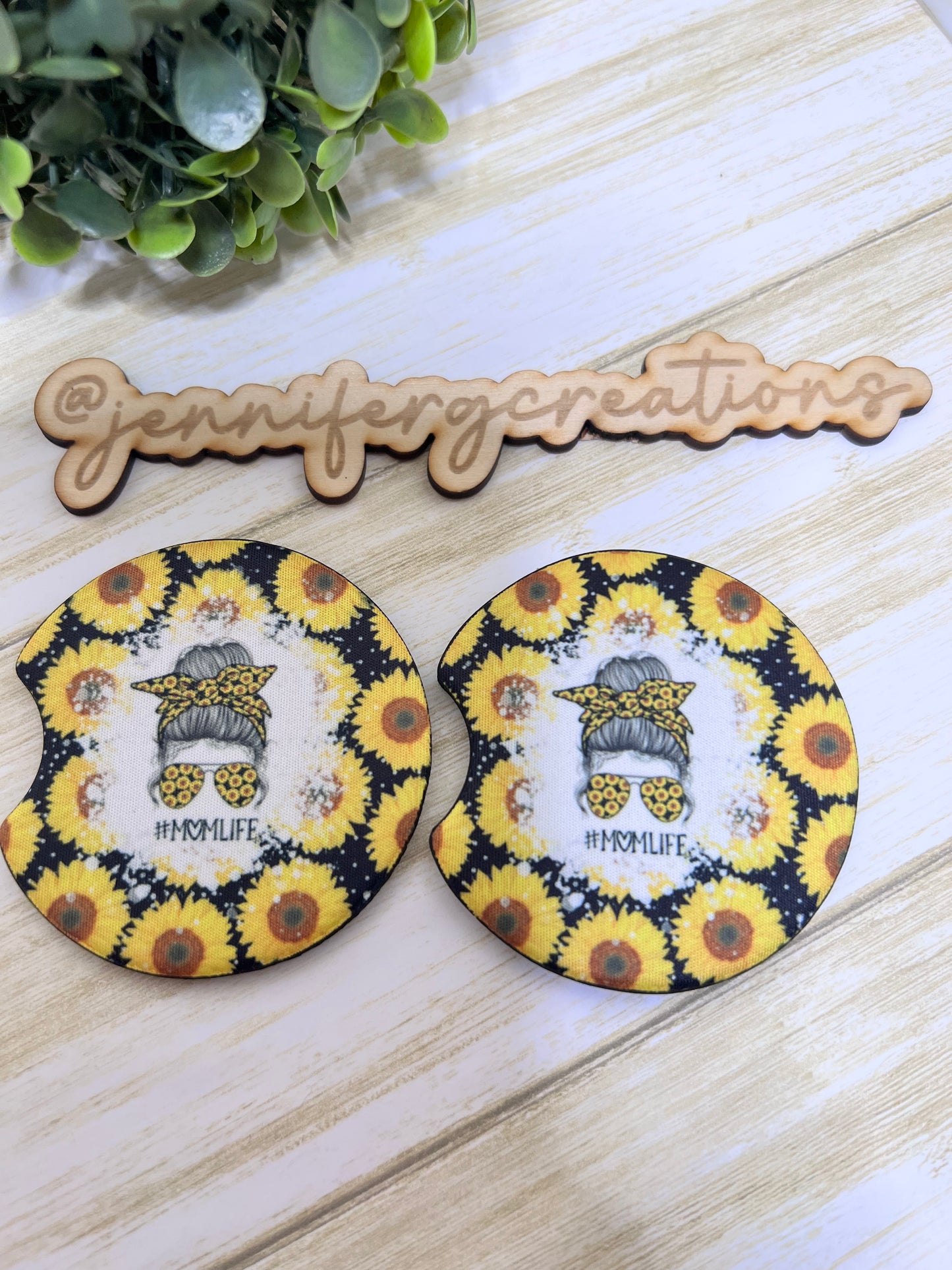 Sunflower Mama Car Coaster
