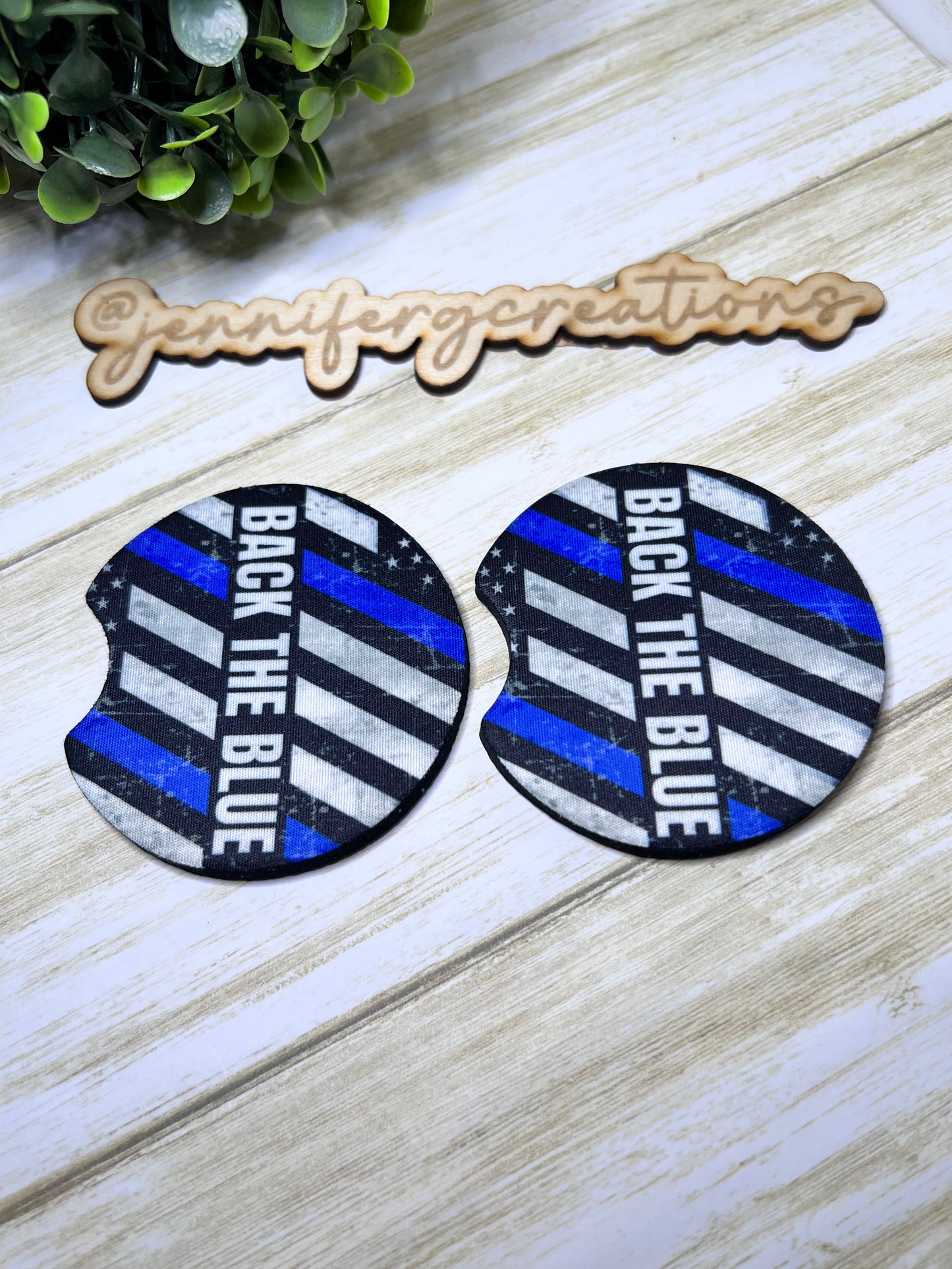 Back the Blue Car Coaster