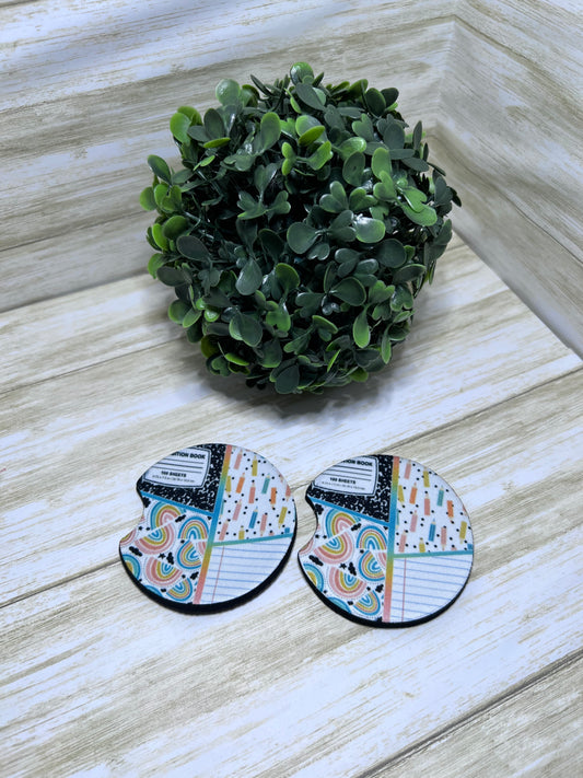 Rainbow Teacher Car Coaster