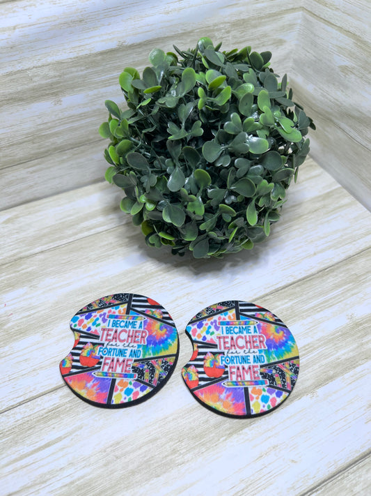 Fortune and Fame Teacher Car Coaster