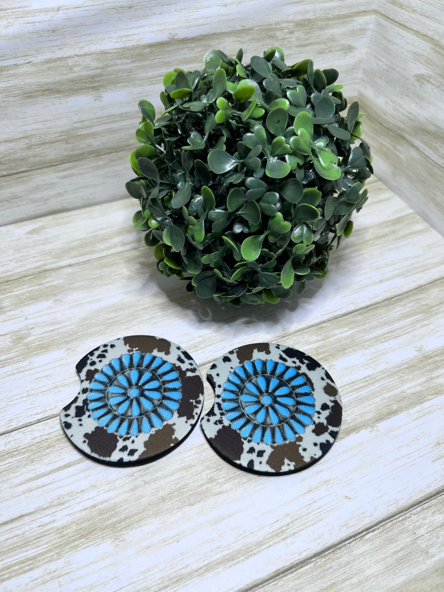 Turqouise Cow Car Coaster