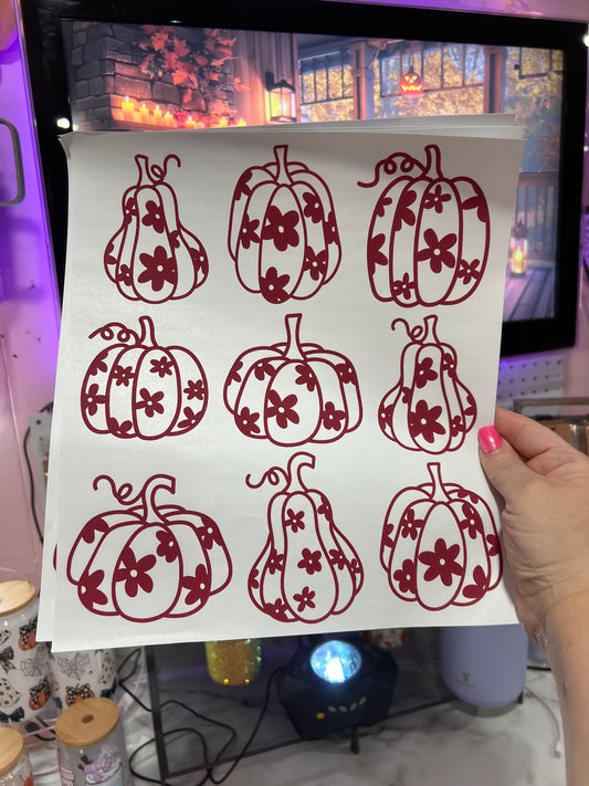Maroon Flower Pumpkins