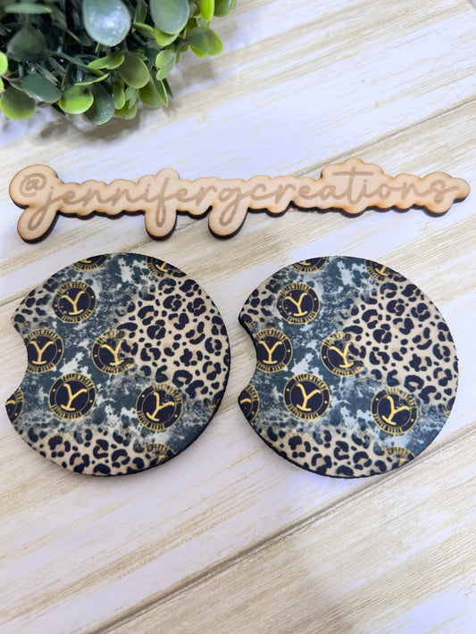 YS Leopard Car Coaster