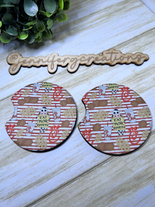 Eat More Chicken Car Coaster