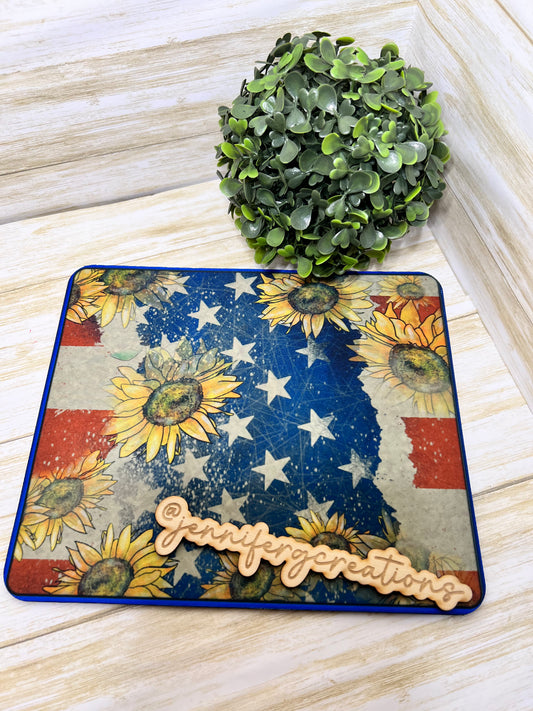 Rustic American Sunflower Mouse Pad