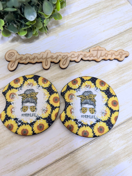 Sunflower Mama Car Coaster