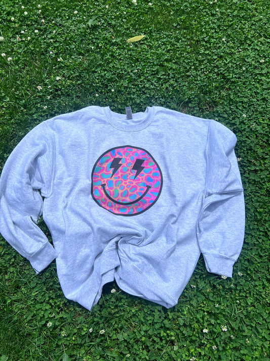 Leopard Smile Sublimation Crew Neck