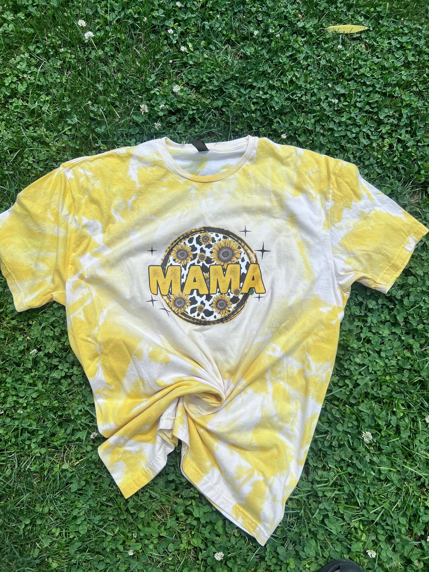 Mama Sunflower Bleached Tee