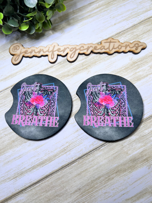 Just Breathe Car Coaster