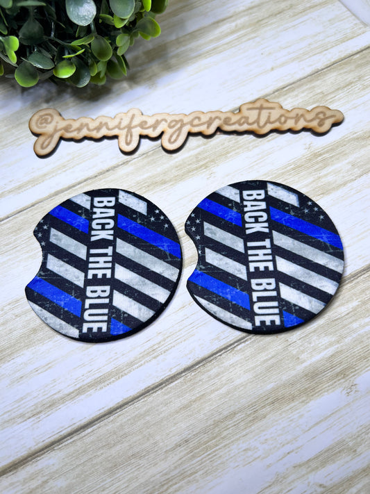 Back the Blue Car Coaster
