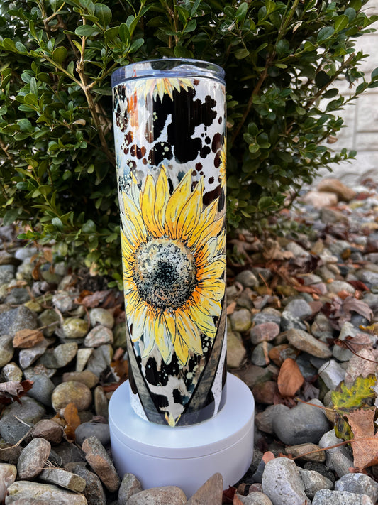 Cow Flower Tumbler